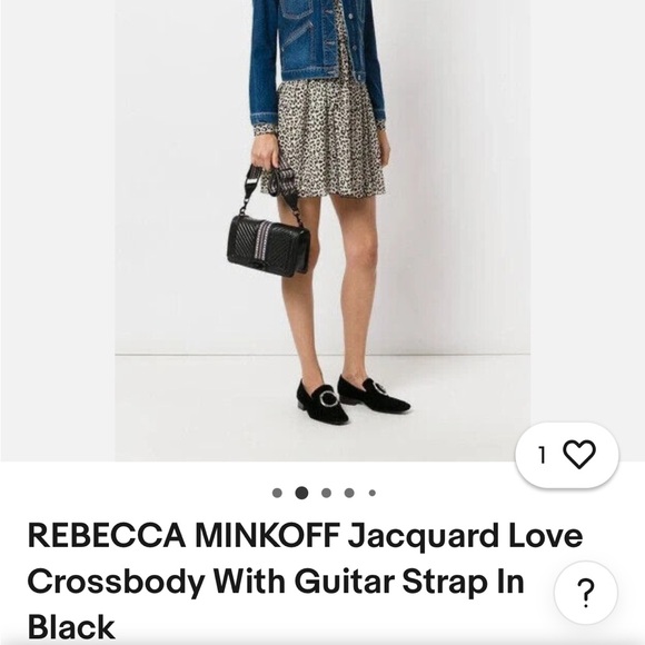 🖤 REBECCA MINKOFF JACQUARD LOVE LEATHER BAG! - Picture 4 of 16